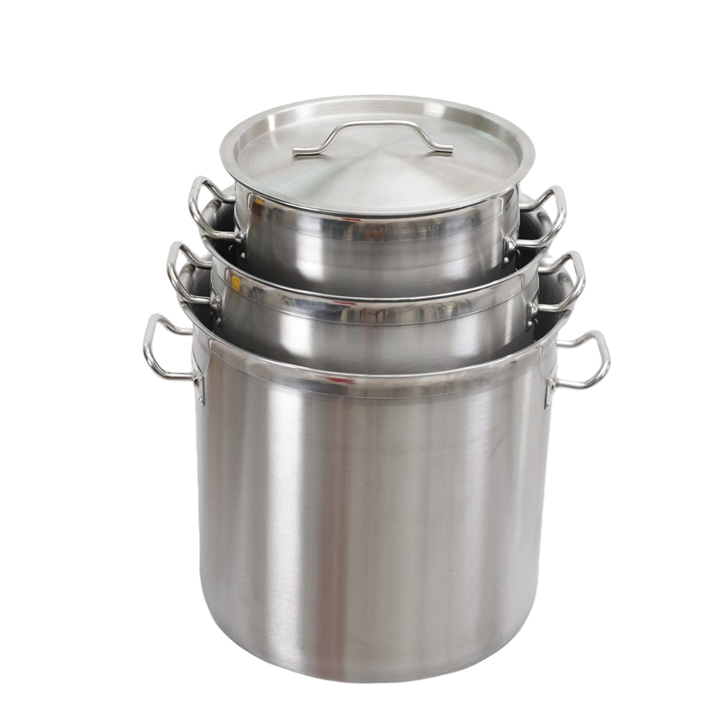 Flared-Rim With Rim/Band Stainless Steel Pot