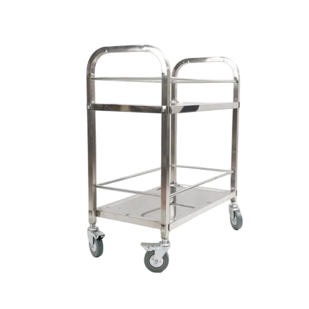 Stainless Steel Beverage Cart With 2-Tier Storage