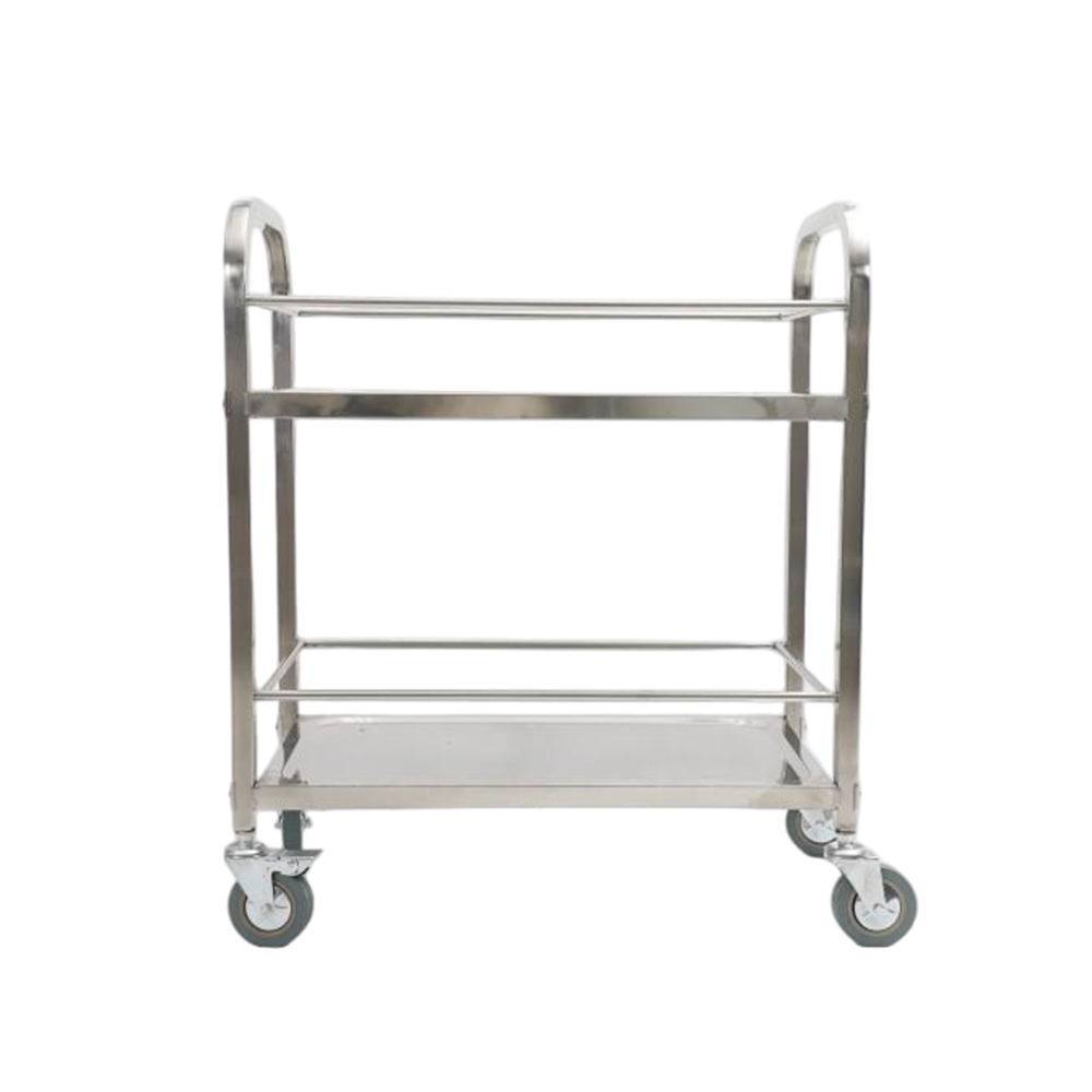 Stainless Steel Beverage Cart With 2-Tier Storage